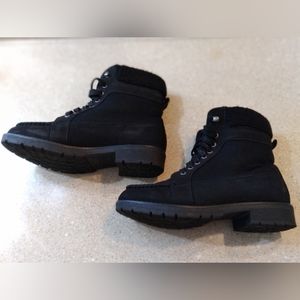 NAUTICA Moccasin Boots Lace Up Black Size 7.5